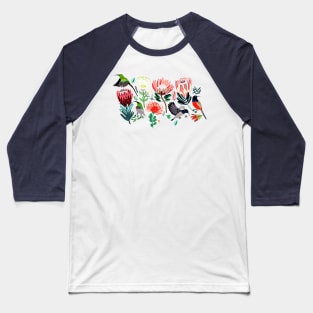 Sunbirds & Proteas On Grey Baseball T-Shirt